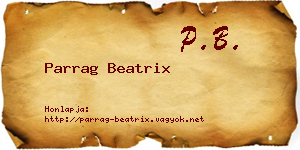 Parrag Beatrix névjegykártya